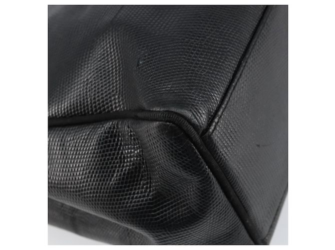 Borsa Tote Vala in pelle nera e oro Auth BA8688 di Salvatore Ferragamo Nero D'oro - vista 13