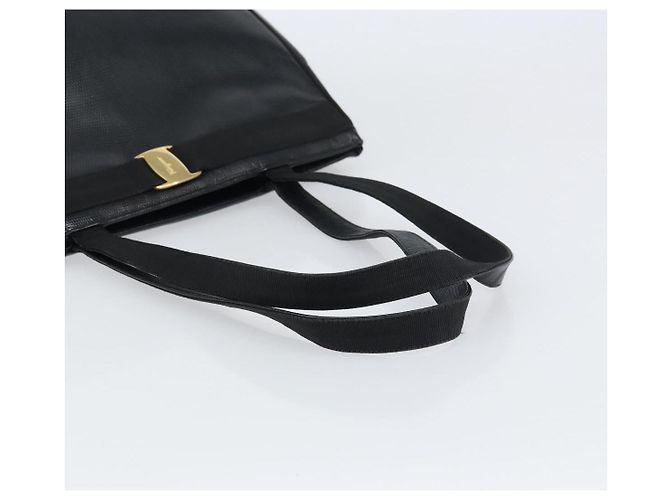 Borsa Tote Vala in pelle nera e oro Auth BA8688 di Salvatore Ferragamo Nero D'oro - vista 7