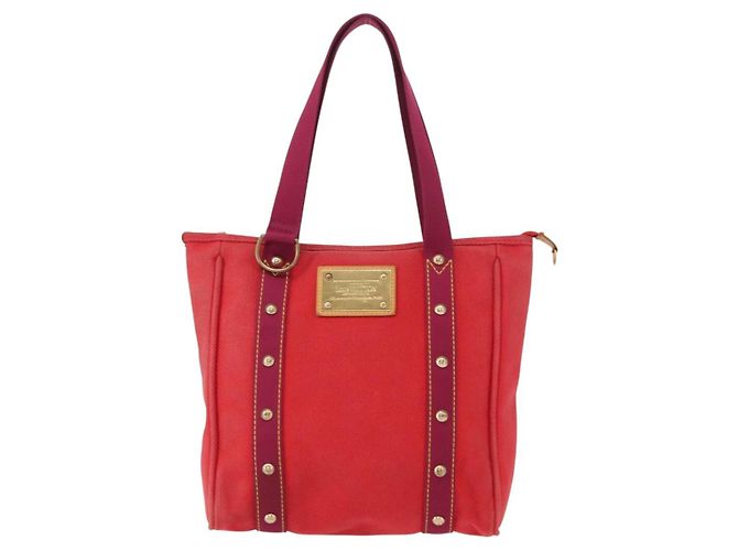 LOUIS VUITTON Antigua Cabas MM Borsa Tote Rossa M40034 LV Auth ka453 Rosso - vista 13