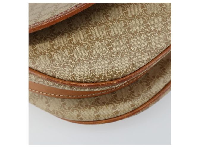 Céline Borsa a Spalla in Tela Macadam CELINE PVC Beige Oro Auth 143671 D'oro - vista 11