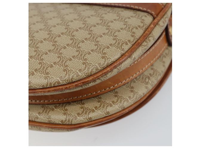 Céline Borsa a Spalla in Tela Macadam CELINE PVC Beige Oro Auth 143671 D'oro - vista 12