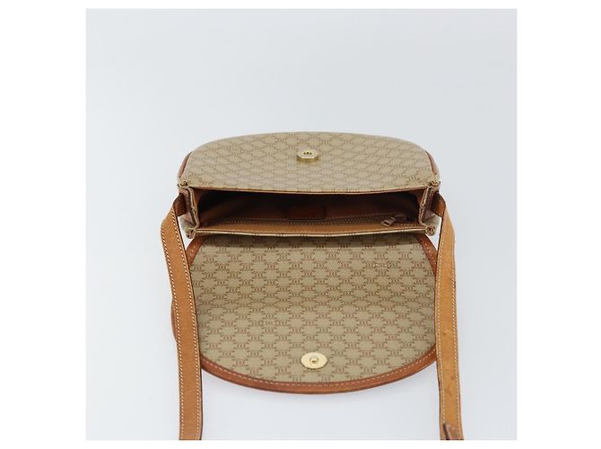 Céline Borsa a Spalla in Tela Macadam CELINE PVC Beige Oro Auth 143671 D'oro - vista 15