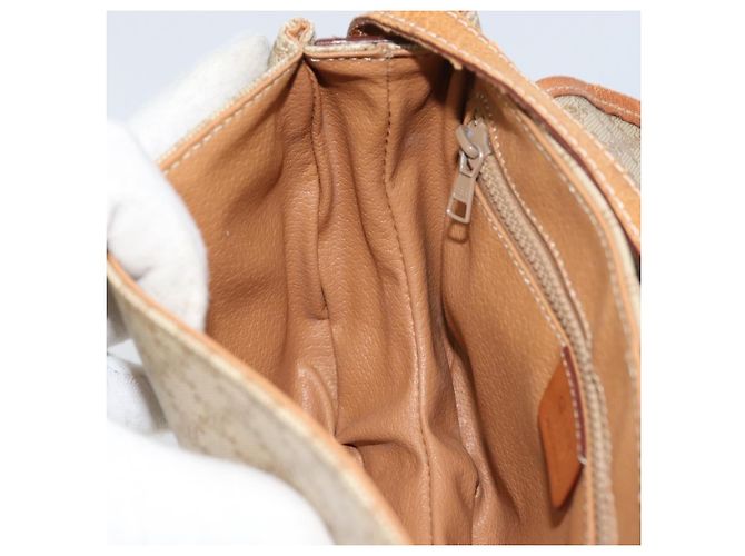 Céline Borsa a Spalla in Tela Macadam CELINE PVC Beige Oro Auth 143671 D'oro - vista 19
