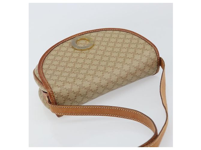 Céline Borsa a Spalla in Tela Macadam CELINE PVC Beige Oro Auth 143671 D'oro - vista 6