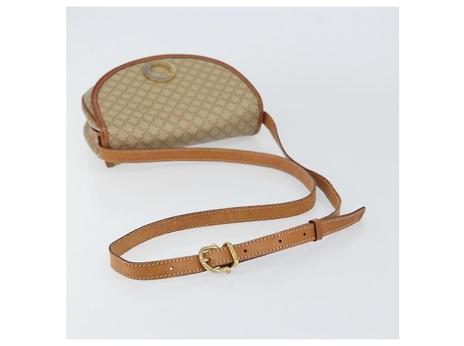 Céline Borsa a Spalla in Tela Macadam CELINE PVC Beige Oro Auth 143671 D'oro - vista 7