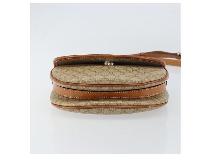 Céline Borsa a Spalla in Tela Macadam CELINE PVC Beige Oro Auth 143671 D'oro - vista 9