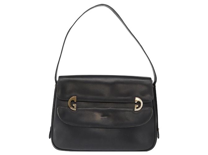 Gucci Borsa a Spalla in Pelle Nera e Oro Auth am9811 Nero D'oro - vista 13