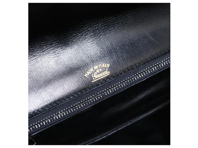 Gucci Borsa a Spalla in Pelle Nera e Oro Auth am9811 Nero D'oro - vista 18