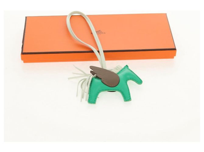 Hermès HERMES Rodeo PM Charm Pelle Verde Marrone Auth BA8097M - vista 18