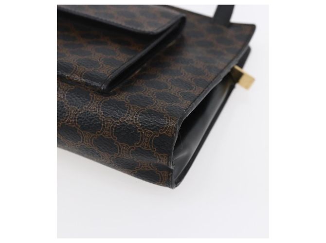 Céline Borsa a spalla in tela Macadam CELINE in pelle PVC nera e oro Auth 154614 Nero D'oro - vista 10