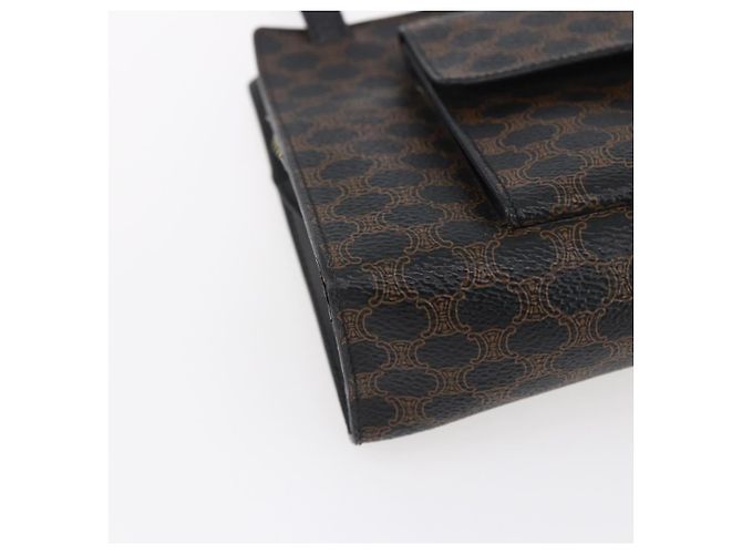 Céline Borsa a spalla in tela Macadam CELINE in pelle PVC nera e oro Auth 154614 Nero D'oro - vista 11