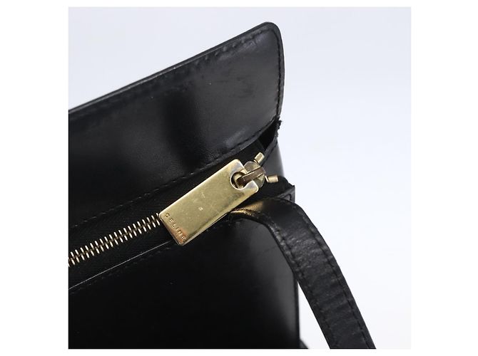 Céline Borsa a spalla in tela Macadam CELINE in pelle PVC nera e oro Auth 154614 Nero D'oro - vista 14