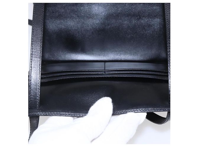 Céline Borsa a spalla in tela Macadam CELINE in pelle PVC nera e oro Auth 154614 Nero D'oro - vista 17