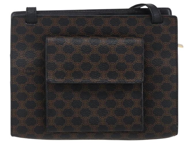 Céline Borsa a spalla in tela Macadam CELINE in pelle PVC nera e oro Auth 154614 Nero D'oro - vista 2