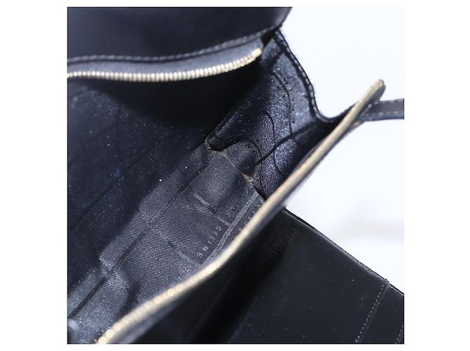 Céline Borsa a spalla in tela Macadam CELINE in pelle PVC nera e oro Auth 154614 Nero D'oro - vista 20