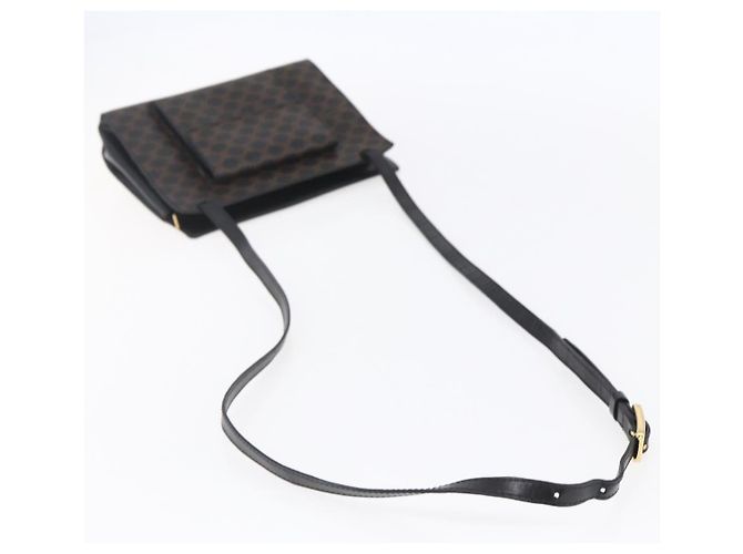 Céline Borsa a spalla in tela Macadam CELINE in pelle PVC nera e oro Auth 154614 Nero D'oro - vista 7