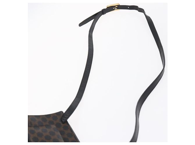 Céline Borsa a spalla in tela Macadam CELINE in pelle PVC nera e oro Auth 154614 Nero D'oro - vista 8
