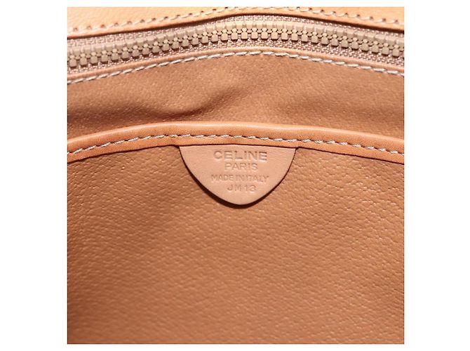 Céline Borsa a mano in tela Macadam CELINE in pelle PVC marrone e oro Auth ka556 D'oro - vista 15