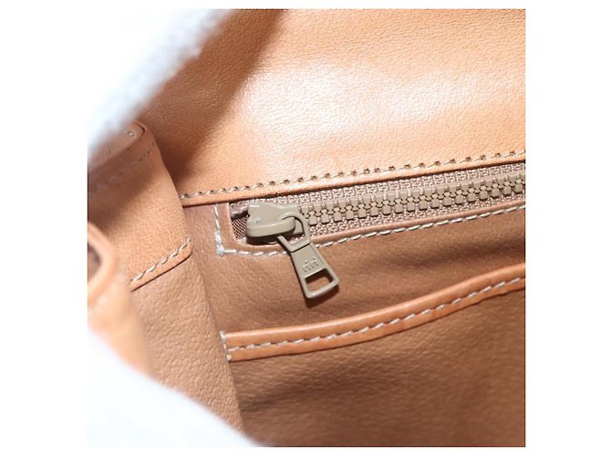 Céline Borsa a mano in tela Macadam CELINE in pelle PVC marrone e oro Auth ka556 D'oro - vista 16