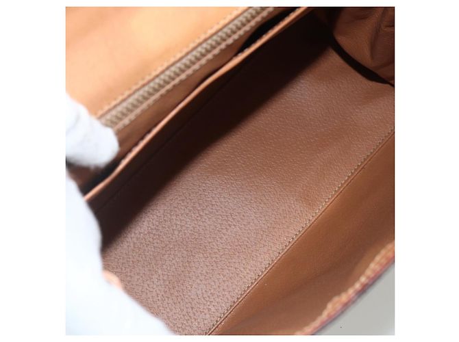 Céline Borsa a mano in tela Macadam CELINE in pelle PVC marrone e oro Auth ka556 D'oro - vista 17