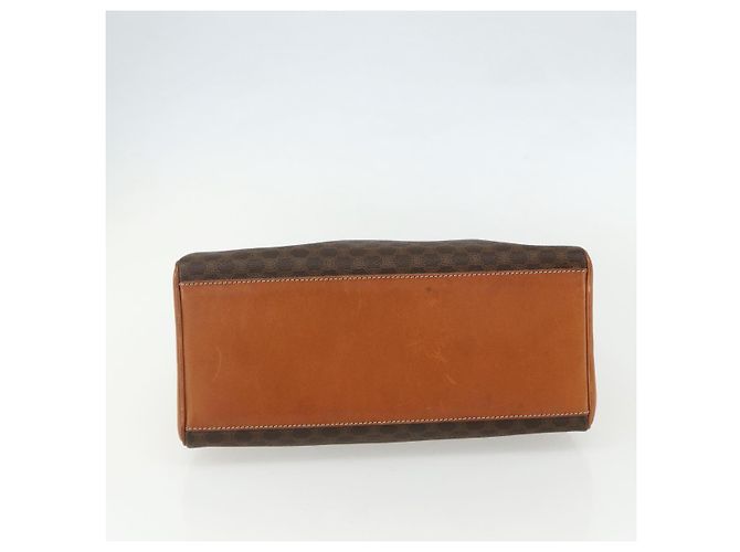 Céline Borsa a mano in tela Macadam CELINE in pelle PVC marrone e oro Auth ka556 D'oro - vista 9