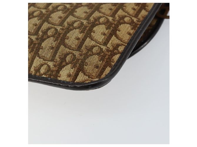 Borsa a Spalla in Tela Trotter Christian Dior Beige Oro Auth 155229 D'oro - vista 12