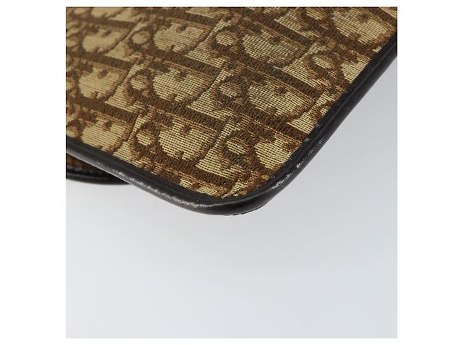 Borsa a Spalla in Tela Trotter Christian Dior Beige Oro Auth 155229 D'oro - vista 13