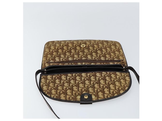 Borsa a Spalla in Tela Trotter Christian Dior Beige Oro Auth 155229 D'oro - vista 17