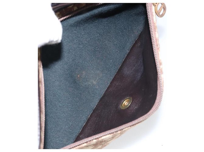 Borsa a Spalla in Tela Trotter Christian Dior Beige Oro Auth 155229 D'oro - vista 23