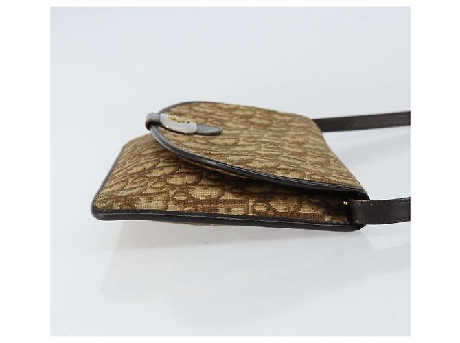 Borsa a Spalla in Tela Trotter Christian Dior Beige Oro Auth 155229 D'oro - vista 4