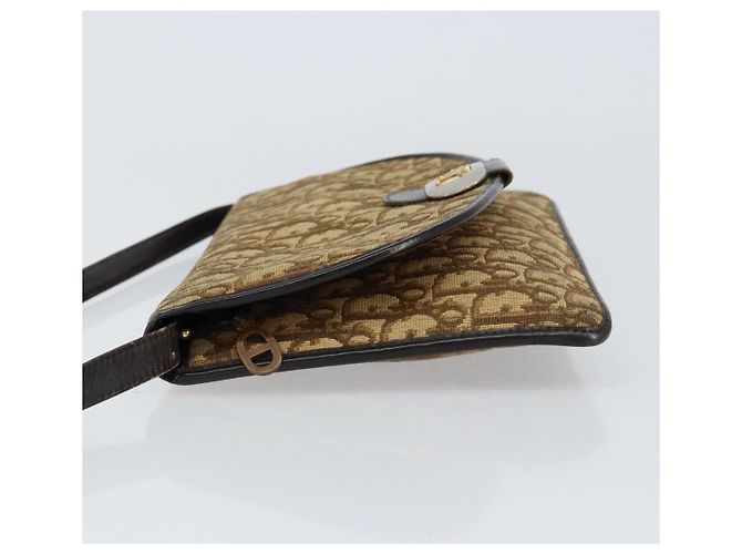 Borsa a Spalla in Tela Trotter Christian Dior Beige Oro Auth 155229 D'oro - vista 5