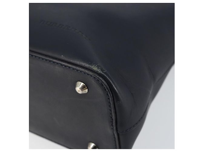 BURBERRY Borsa a Spalla in Pelle Blu Navy Argento Autentica am9843 - vista 10