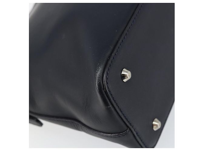BURBERRY Borsa a Spalla in Pelle Blu Navy Argento Autentica am9843 - vista 13