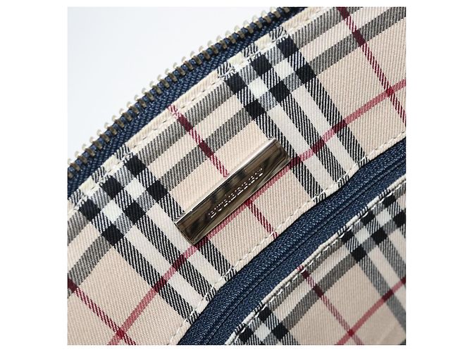 BURBERRY Borsa a Spalla in Pelle Blu Navy Argento Autentica am9843 - vista 15