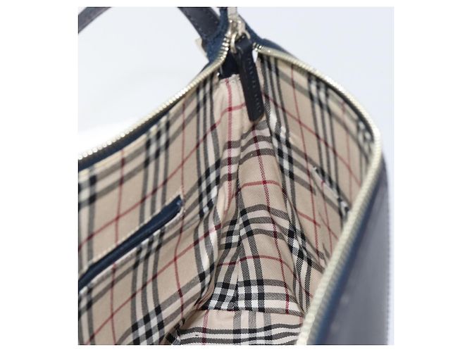 BURBERRY Borsa a Spalla in Pelle Blu Navy Argento Autentica am9843 - vista 17