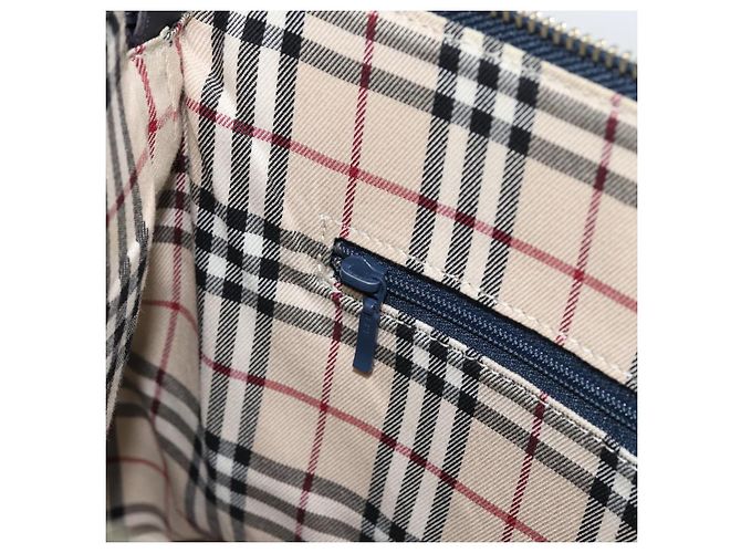 BURBERRY Borsa a Spalla in Pelle Blu Navy Argento Autentica am9843 - vista 19