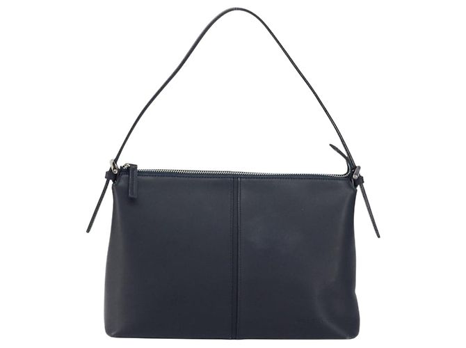 BURBERRY Borsa a Spalla in Pelle Blu Navy Argento Autentica am9843 - vista 2