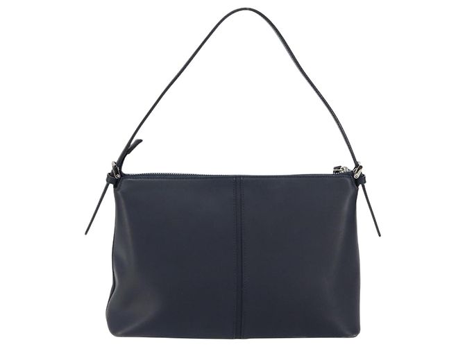 BURBERRY Borsa a Spalla in Pelle Blu Navy Argento Autentica am9843 - vista 3