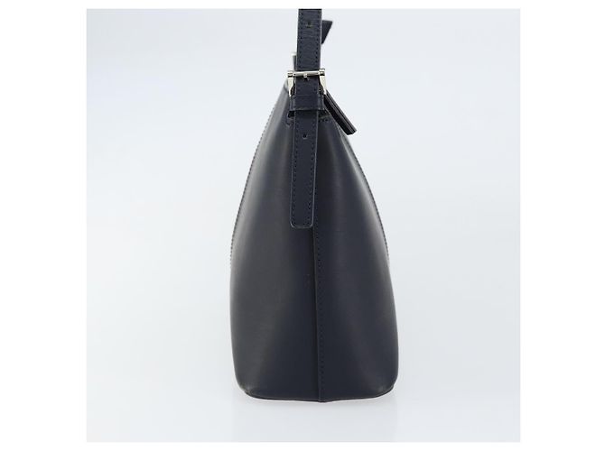BURBERRY Borsa a Spalla in Pelle Blu Navy Argento Autentica am9843 - vista 4