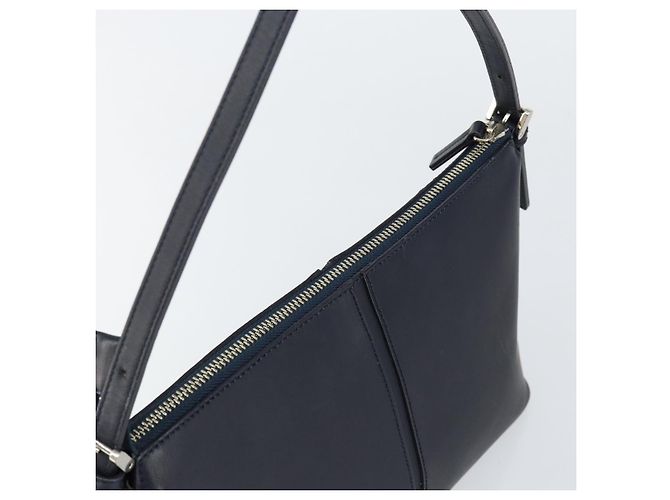 BURBERRY Borsa a Spalla in Pelle Blu Navy Argento Autentica am9843 - vista 6