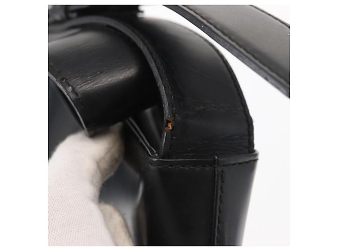 Borsa a Spalla Gancini in Pelle Nera e Argento di Salvatore Ferragamo Auth BA8223 Nero - vista 15