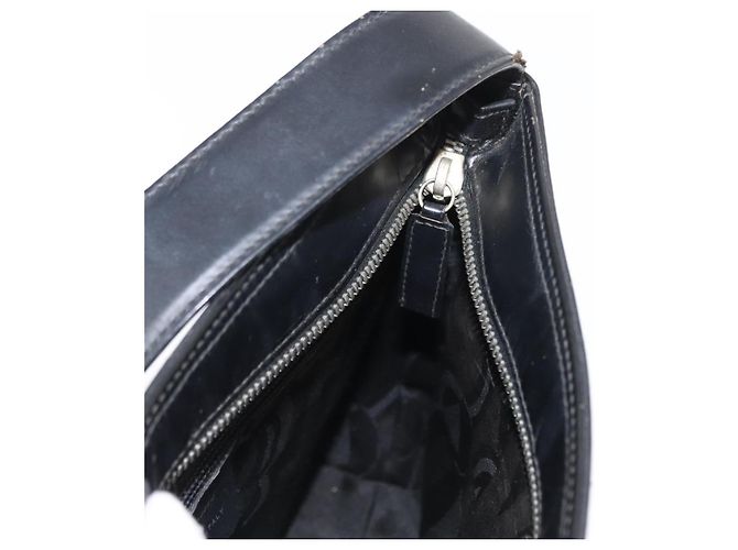 Borsa a Spalla Gancini in Pelle Nera e Argento di Salvatore Ferragamo Auth BA8223 Nero - vista 18