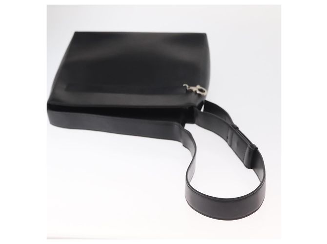 Borsa a Spalla Gancini in Pelle Nera e Argento di Salvatore Ferragamo Auth BA8223 Nero - vista 7