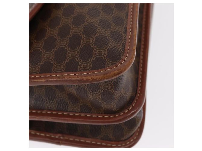 Céline CELINE Macadam Canvas Schultertasche aus PVC-Leder Braun Gold Auth ka570 Golden - vista 10
