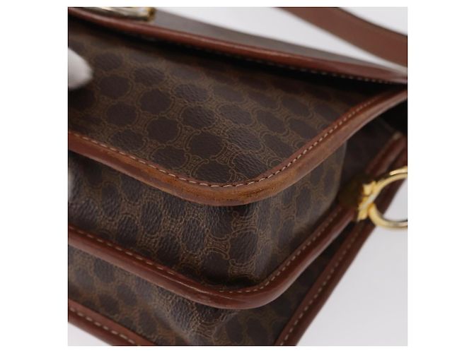 Céline CELINE Macadam Canvas Schultertasche aus PVC-Leder Braun Gold Auth ka570 Golden - vista 11