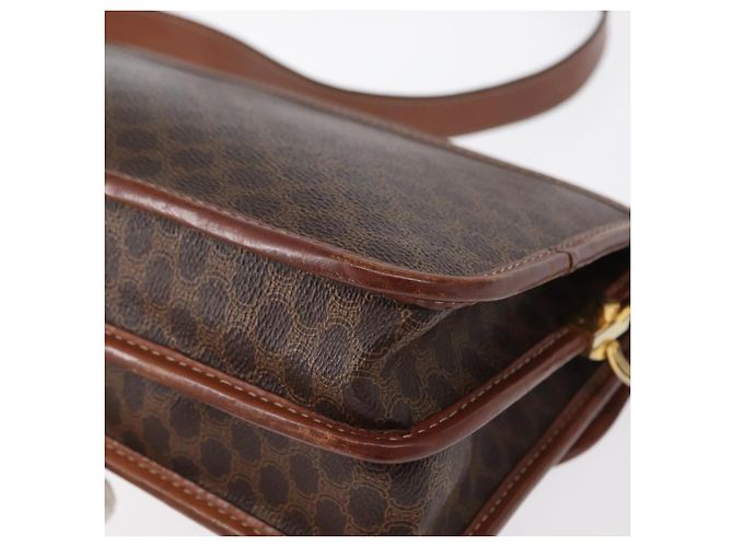 Céline CELINE Macadam Canvas Schultertasche aus PVC-Leder Braun Gold Auth ka570 Golden - vista 13