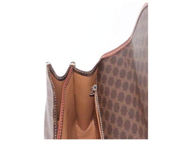 Céline CELINE Macadam Canvas Schultertasche aus PVC-Leder Braun Gold Auth ka570 Golden - vista 19
