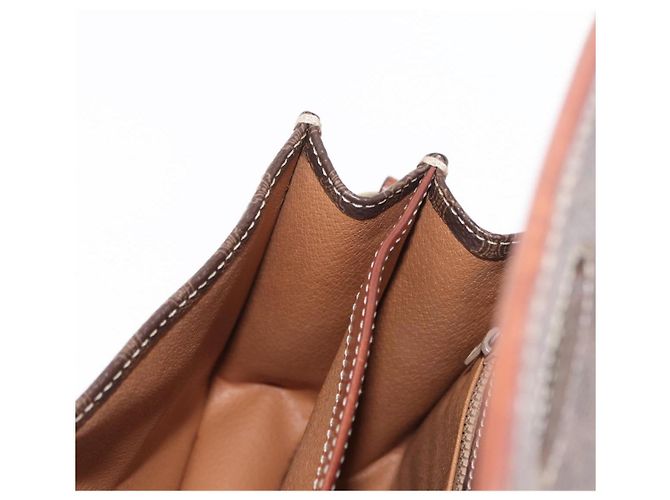 Céline CELINE Macadam Canvas Schultertasche aus PVC-Leder Braun Gold Auth ka570 Golden - vista 21