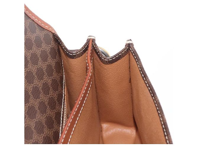 Céline CELINE Macadam Canvas Schultertasche aus PVC-Leder Braun Gold Auth ka570 Golden - vista 22