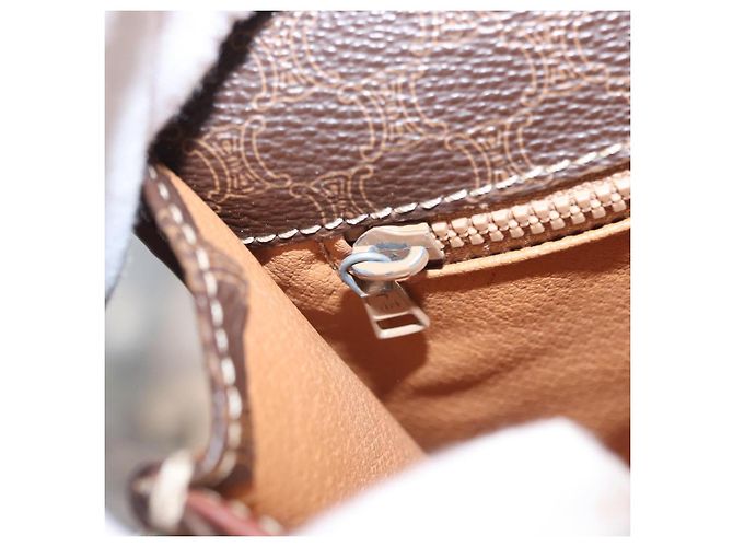Céline CELINE Macadam Canvas Schultertasche aus PVC-Leder Braun Gold Auth ka570 Golden - vista 23